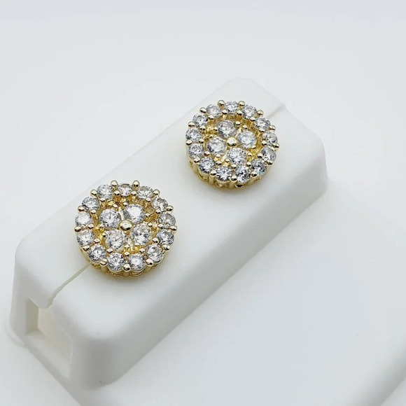 "14K Gold Plated Cubic Zircon Earrings, INUS1BR130 - Picture 3 of 10